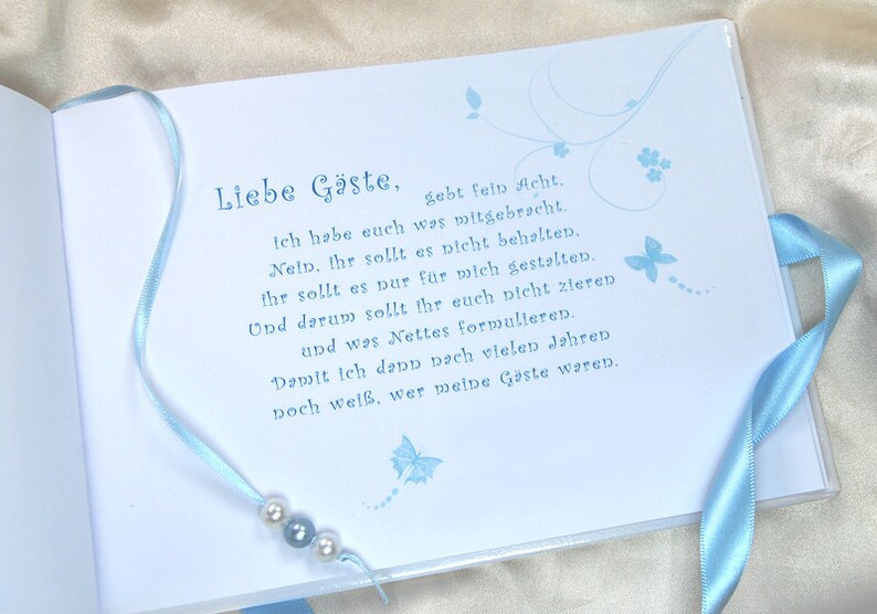 Gästebuch Taufe Geburtstag Jungen hellblau Babyblau Taufbuch Etsy