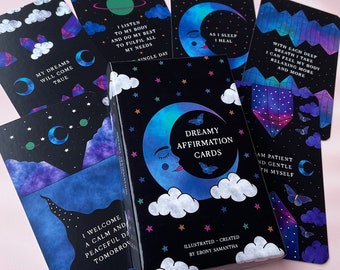 Sleep Affirmation Card Deck | DREAMY AFFIRMATIONS | Affirmations for night, bed