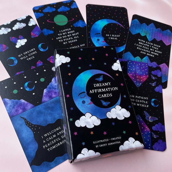 Sleep Affirmation Card Deck | DREAMY AFFIRMATIONS | Affirmations for night, bed