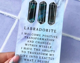 Positive Affirmation Card Deck: CRYSTAL AFFIRMATIONS | gemstone, crystals