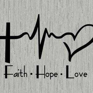 Faith Hope Love Heartbeat svg, glaube svg, christliche svg, Schnittdateien für Cricut Silhouette, DXF, PNG, EPS