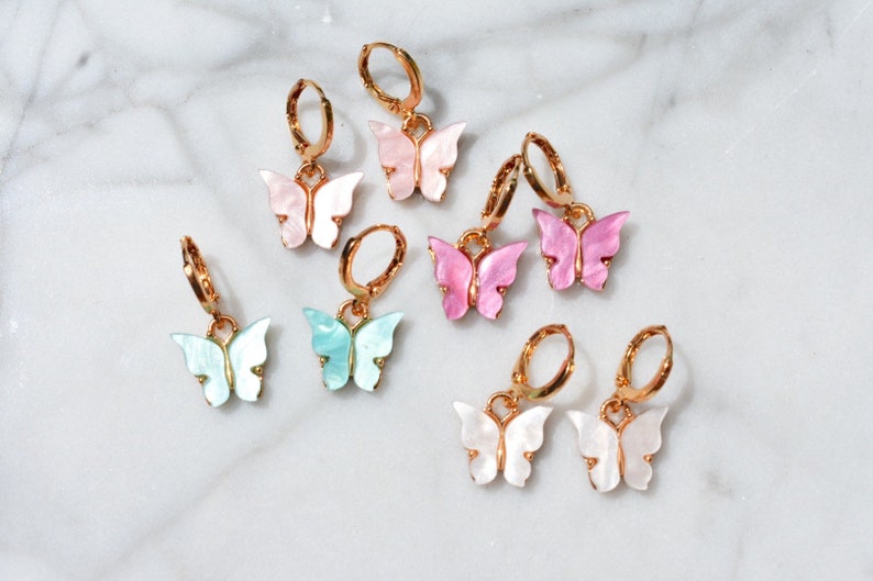 Butterfly Huggie earrings image 0