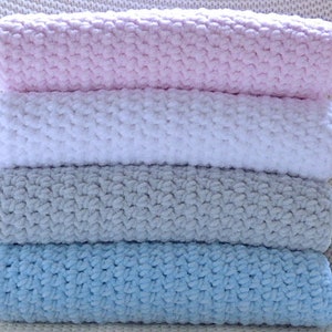 Cobertor/edredom de bebê em chenille super macio e luxuoso, ideal para levar para casa, presente, carrinho de bebê, berço, porta-bebê de carro. Vendedor no Reino Unido.