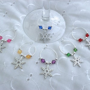 Snowflake & Initial Wine Glass Charm Table Decoration Stocking Filler . Snowflake & Initial Wine Glass Charm Table Decoration Stocking Filler .