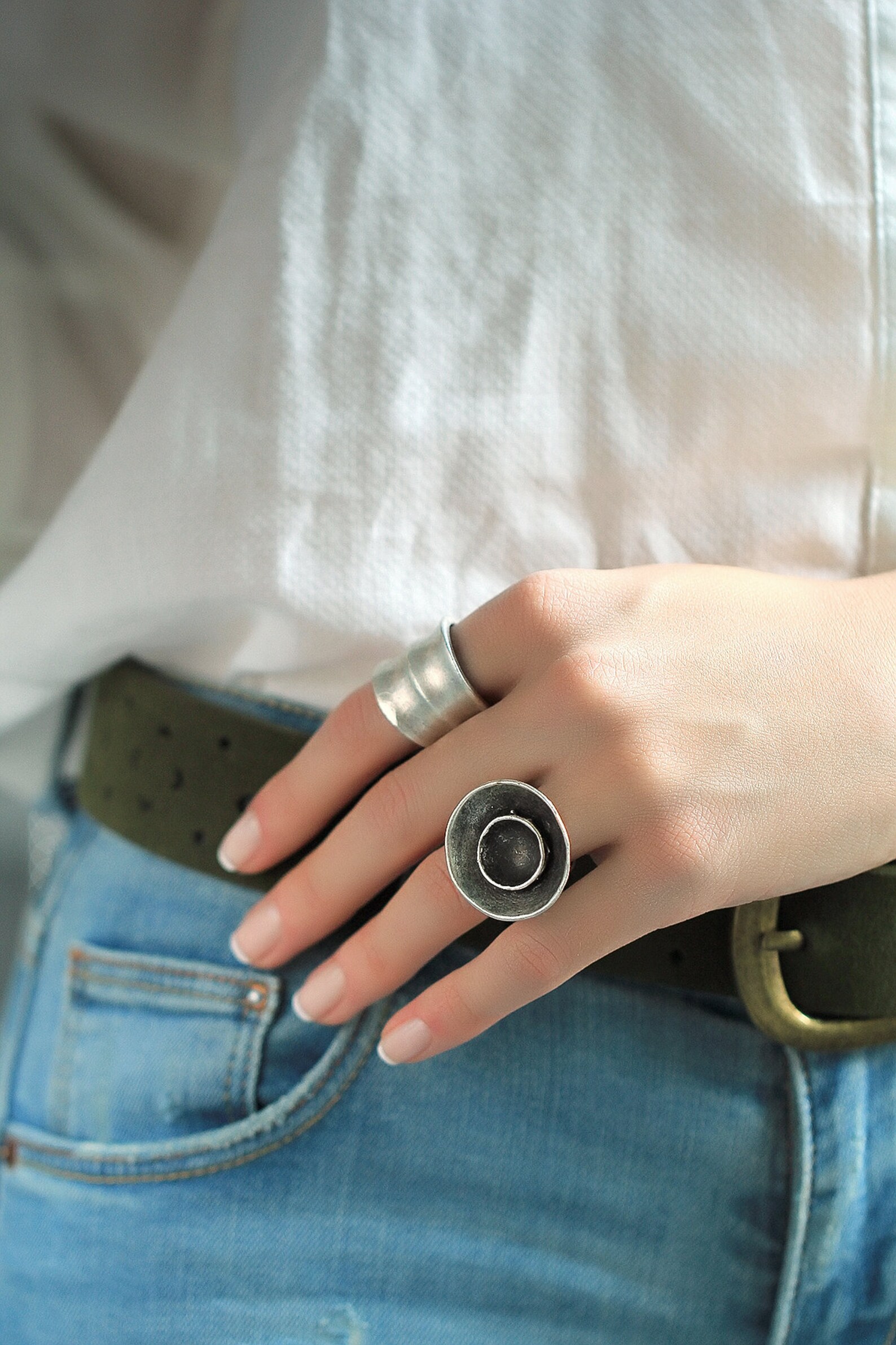 Boho rings Bohemian Rings Silvered Rings Boho Jewellery | Etsy