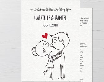 Wedding Ceremony Program Folded Wedding Program Wedding Etsy