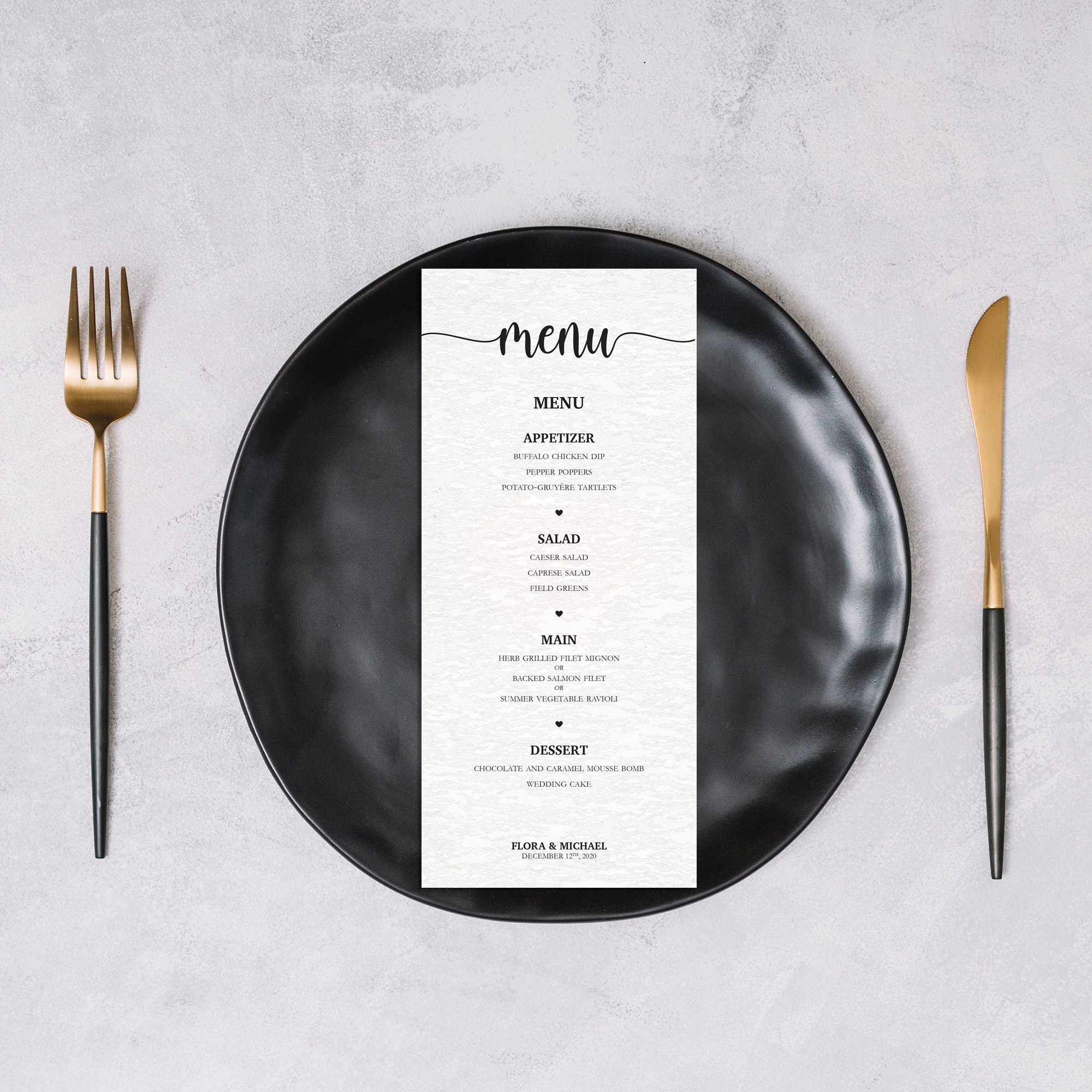 Rehearsal Dinner Menu Template