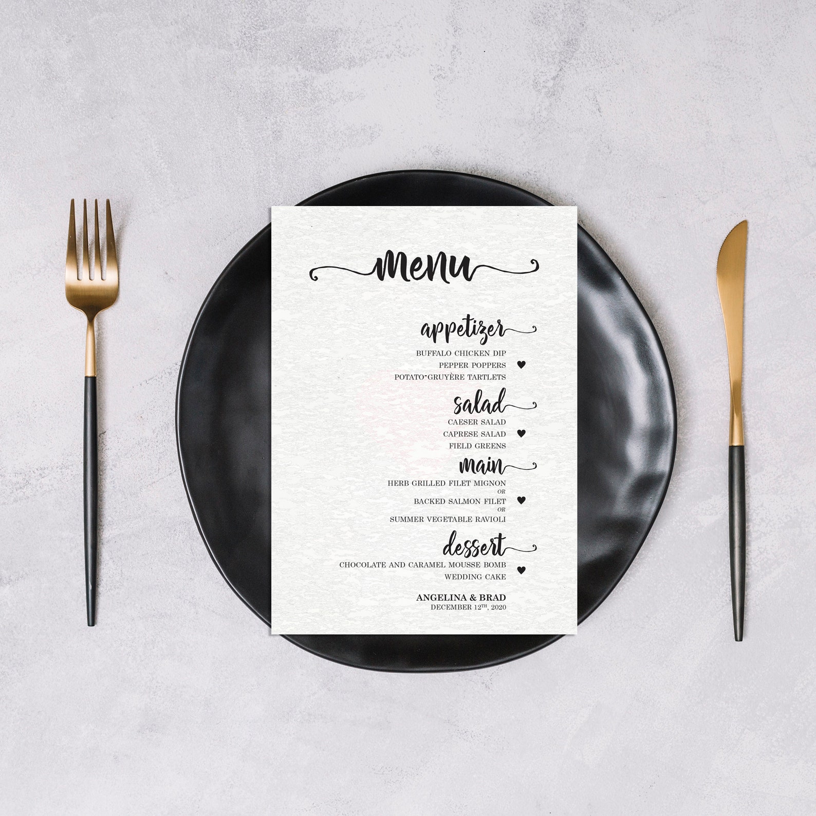 Rehearsal Dinner Menu Template