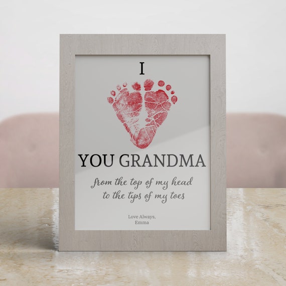 Printable Baby Footprint Gift for Grandma Baby Gift for Nana - Etsy