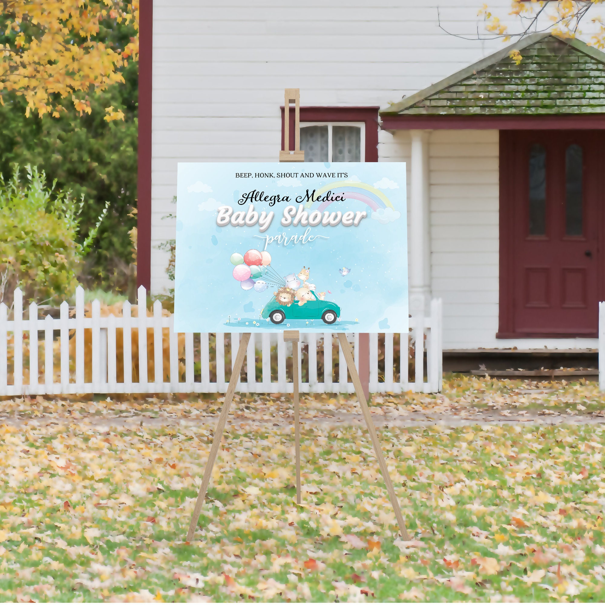 Editable drive through baby shower Baby shower Parade Etsy