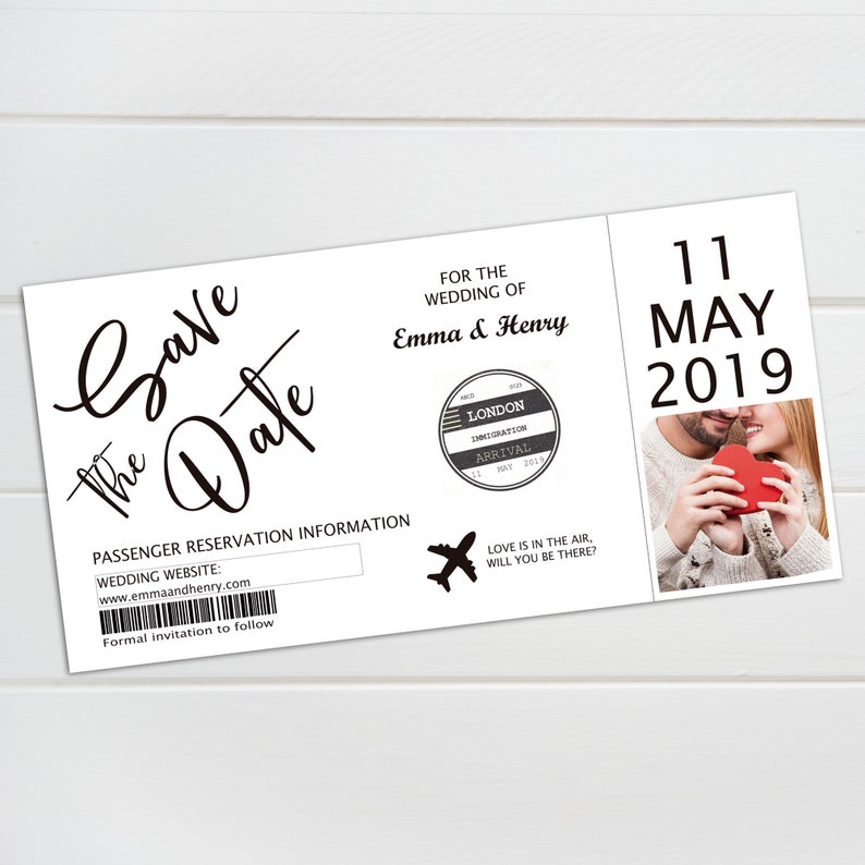 Save the Date Karte als Ticket