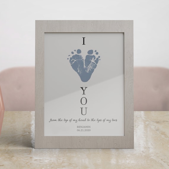 Printable Fathers Day Gift Baby Feet Print I Love You Message For Dad Footprint Printable Fathers Day Gift Baby Feet Print I Love You Message For Dad Footprint