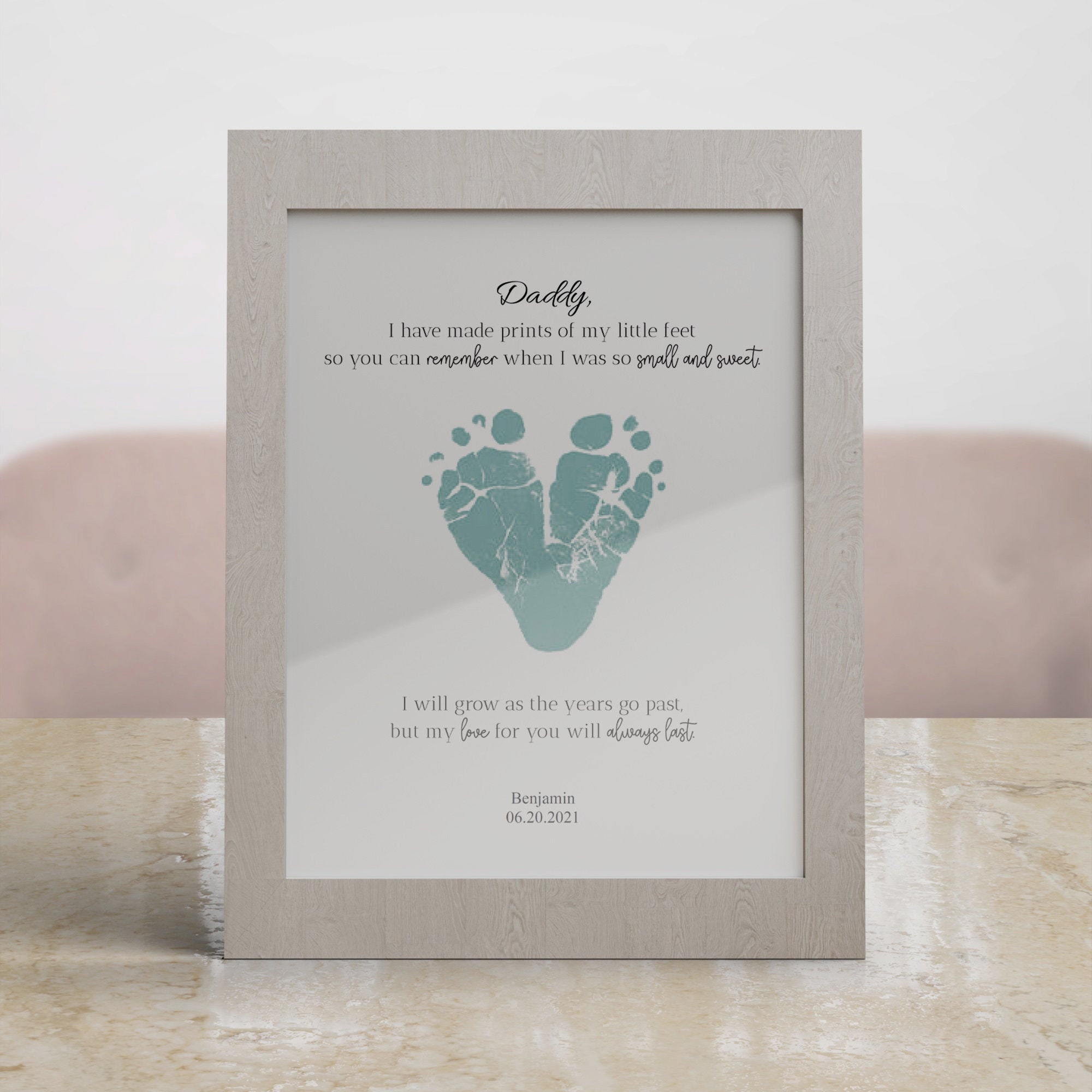 Printable Fathers day gift | Baby feet print | Message for grandpa | …