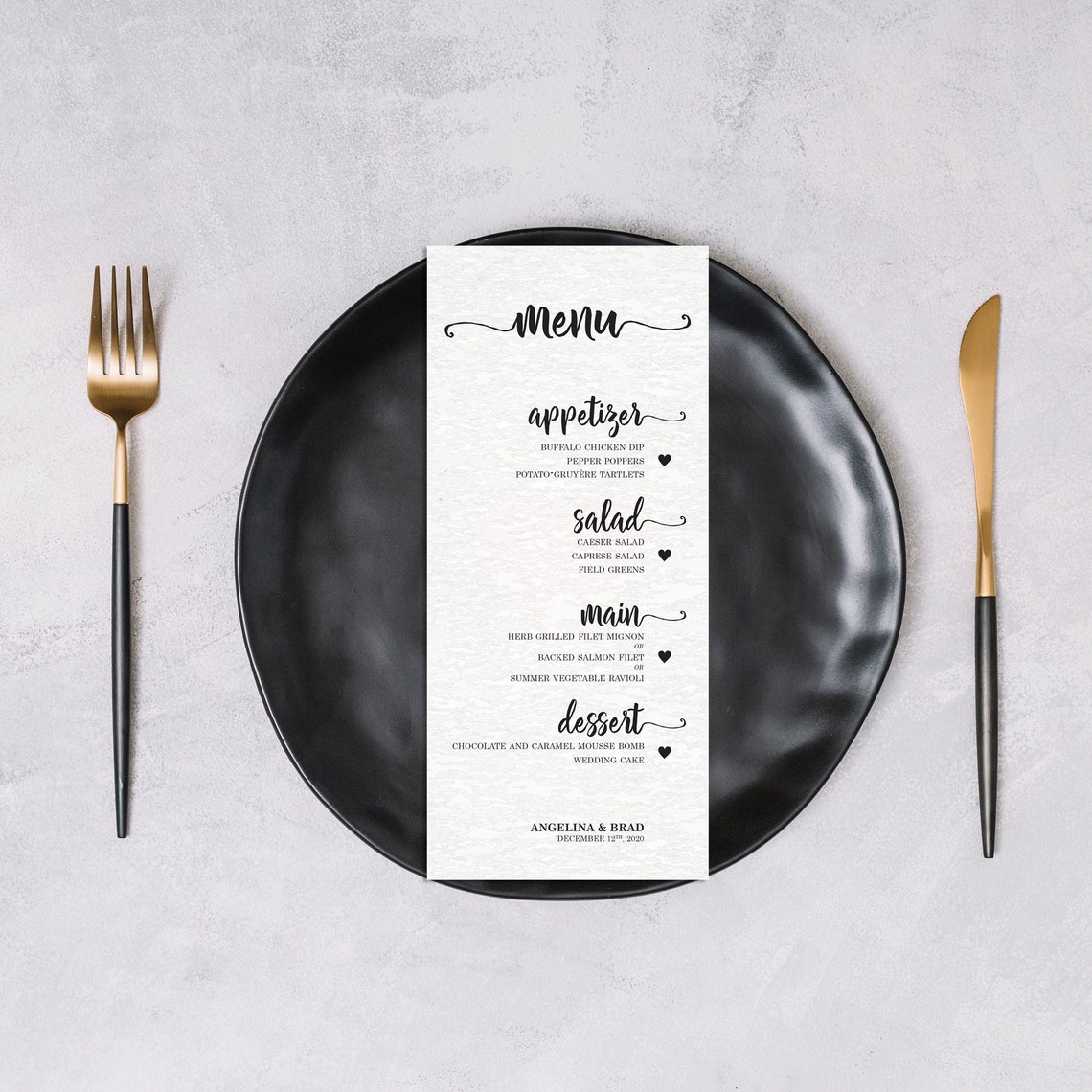 Rehearsal Dinner Menu Template