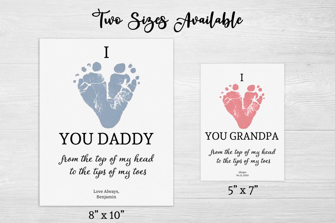 Printable Baby Footprint Gift for Grandpa Fathers Day Gift Etsy UK