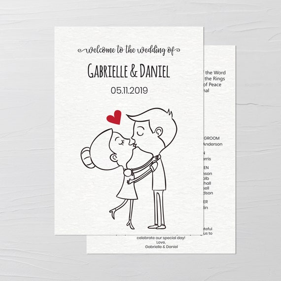 Wedding Fan Program Cute Wedding Program Wedding Program Etsy