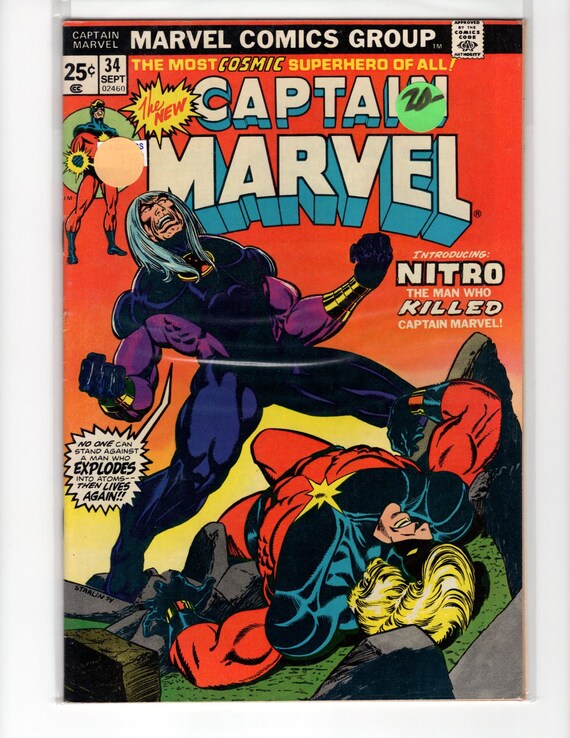 Captain Marvel 34 First Appearance of Nitro | Etsy