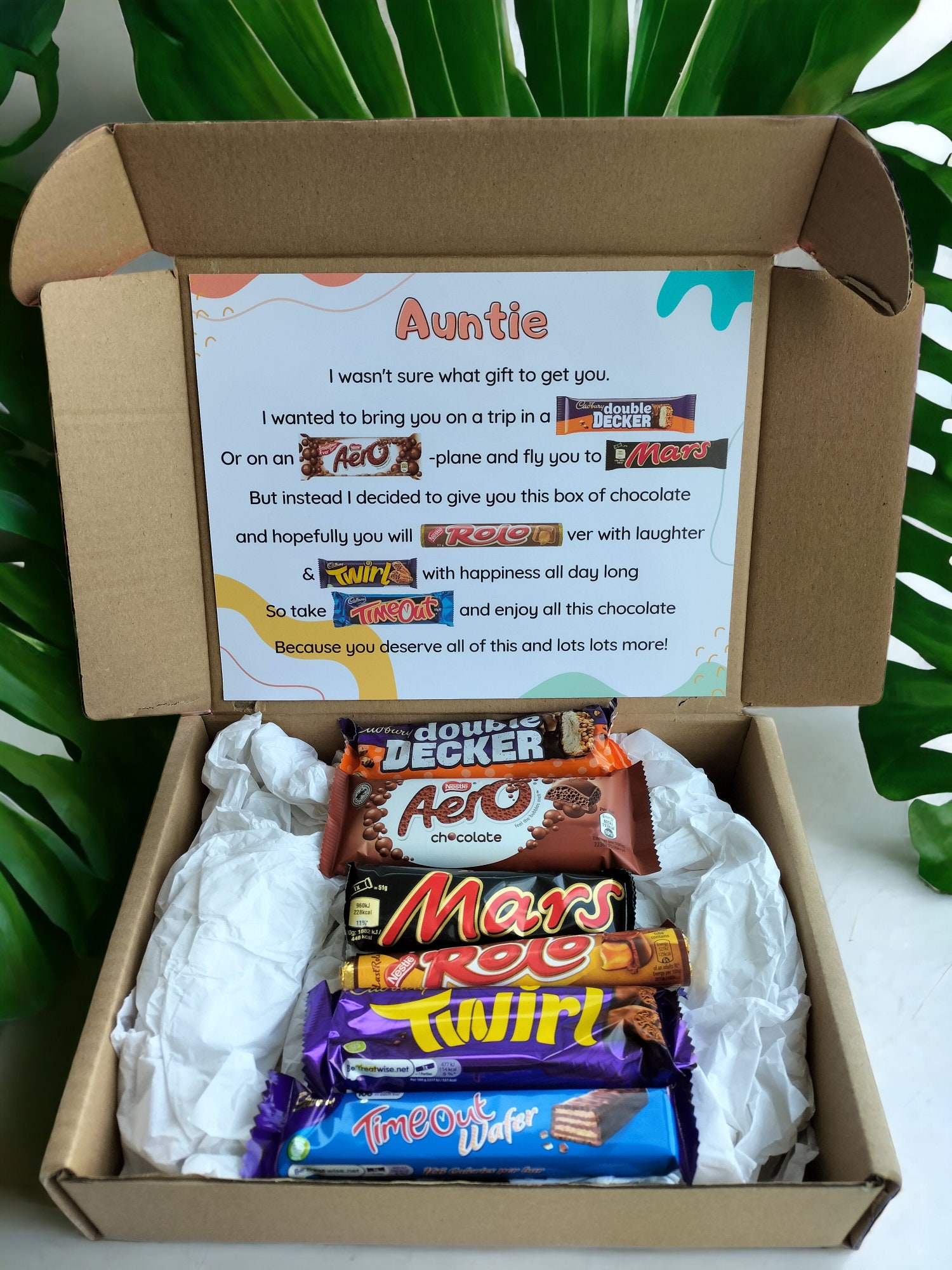 Auntie Gift Personalised Auntie Gift Auntie Chocolate Gift Box  Auntie Gifts Auntie Present Custom Auntie Gift Birthday Gift Aunty gift idea