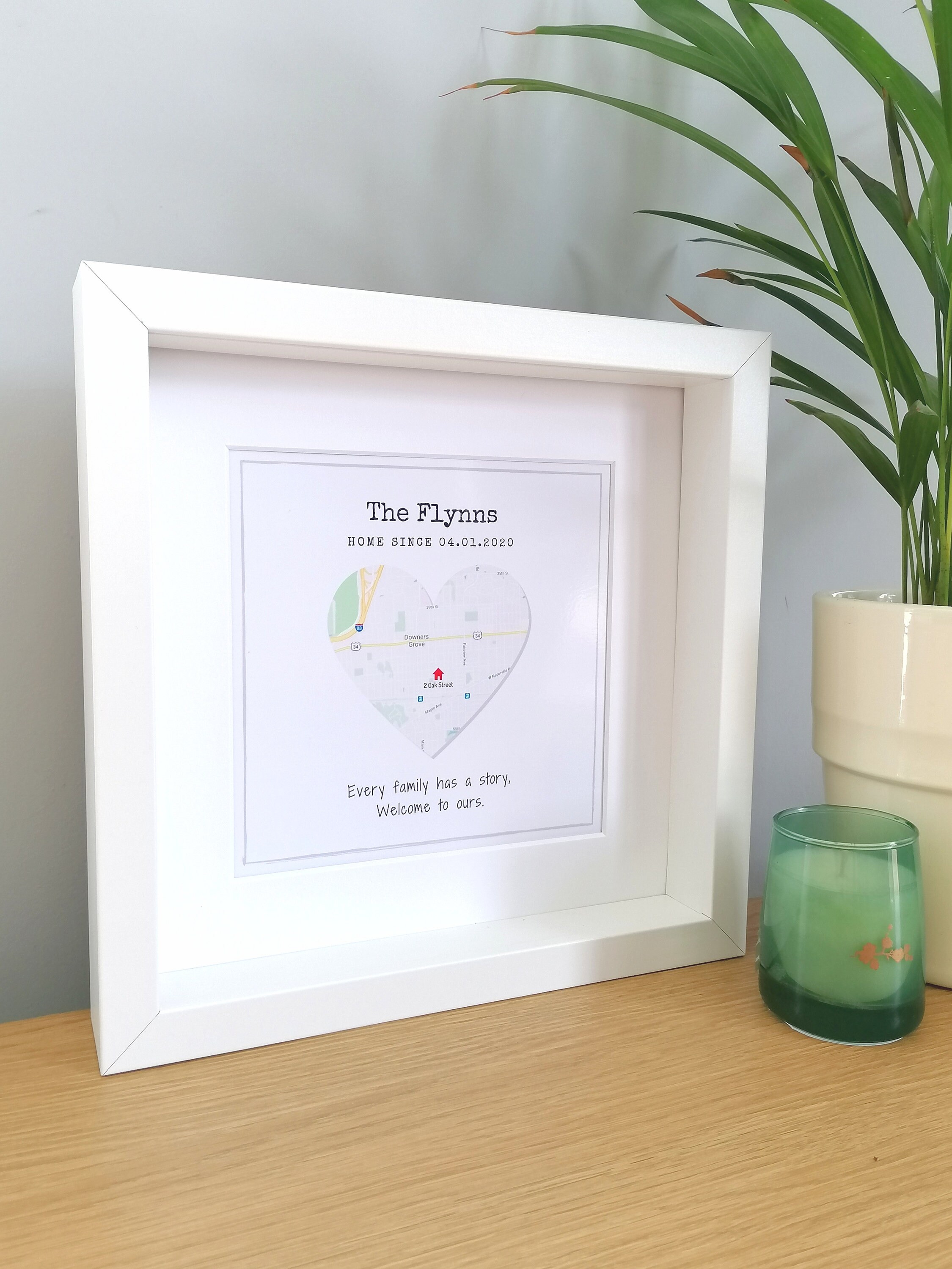 Personalised Framed New Home Map Gift First Home Gift New Home Map New