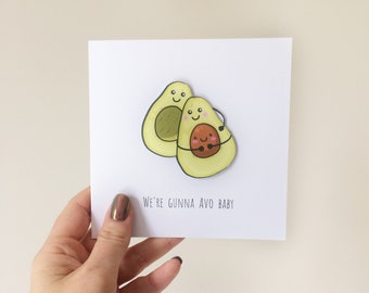 Pregnancy Announcement We're Gunna Avo Baby Cards Pregnancy Avocado Card Pregnancy Card Avocado Baby Pregnancy Announce pregnant Card