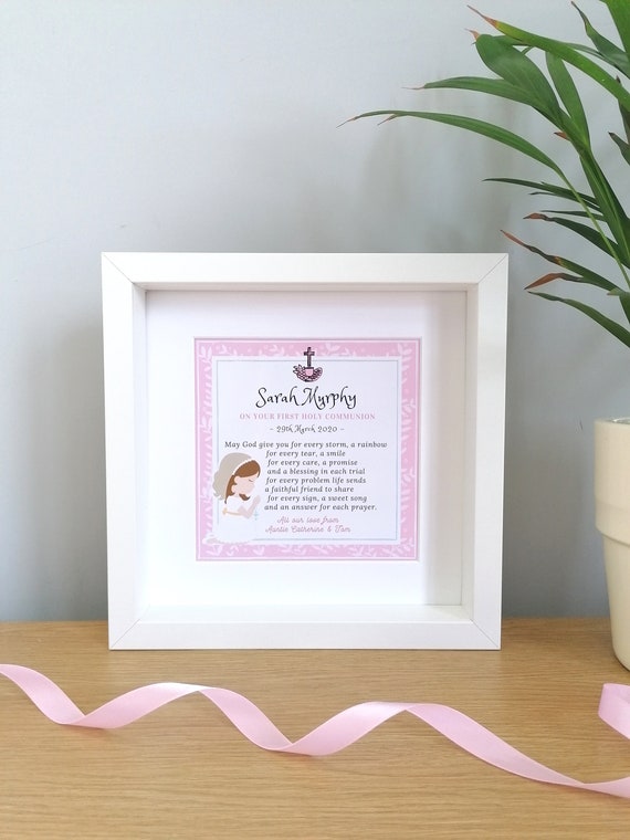 Cadre De Communion Pour Fille Premiere Communion Don De La Etsy France