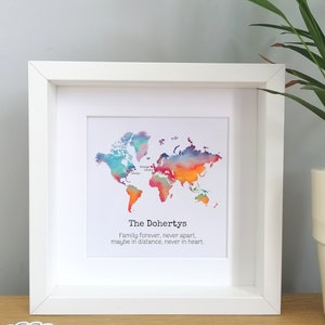 Cadeau pour une famille interurbaine Cadeau pour une famille à travers les kilomètres Cadeau pour un déménagement à l'étranger