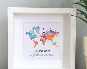 Long Distance Family Gift Family Across The Miles Moving Abroad Gift Family Abroad Gift Miles Apart Gift long distance gift picture gift