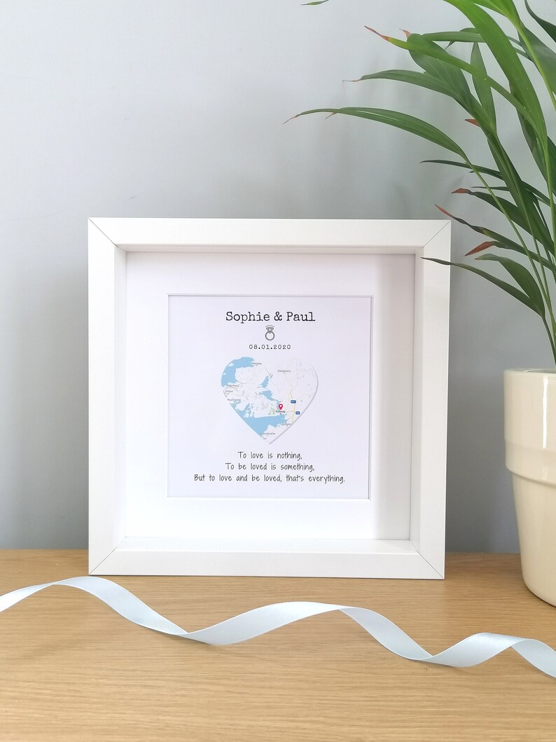 Personalised Framed Map Engagement Gift Personalized Where Etsy Ireland