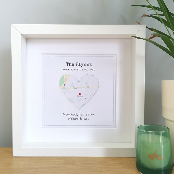 Personalised Framed New Home Map Gift First Home Gift New Home Map New Home Frame Our First Home First New Home Gift Idea new homeowner