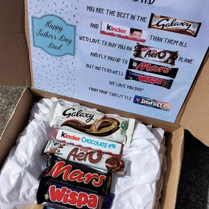 Fathers Day Gift Father's Day Chocolate Box Dad Chocolate Gift Gifts ...