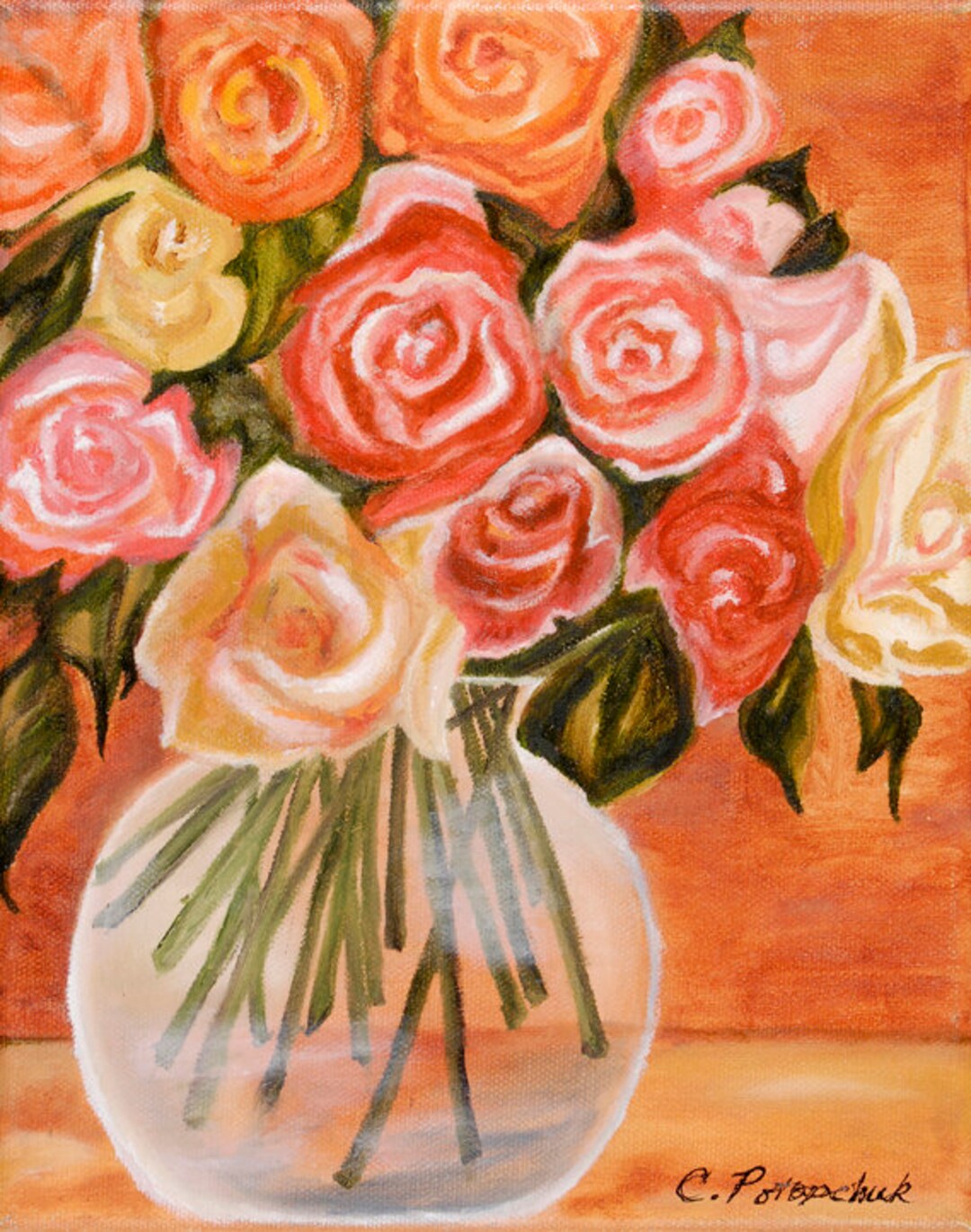 Digital Print Rose Bouquet Floral - Etsy