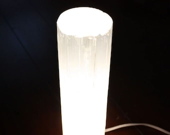 XL Selenite Tower Lamp 14 " Polished Crystal Lamp White Natural Light LED Cord Extra Large