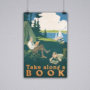 Take Along A Book&#39; Vintage Poster Print