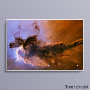 Hubble Image of a Stellar Spire in the Eagle Nebula Art Poster Print