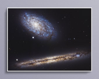 Pair of Spiral Galaxies Poster