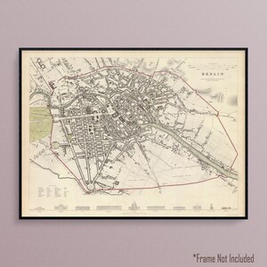 Map of Berlin, Germany in the Year 1833, Art Poster Print