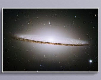 Hubble Image of the Sombrero Galaxy Art Poster Print