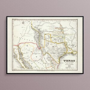 Map of Texas in 1846