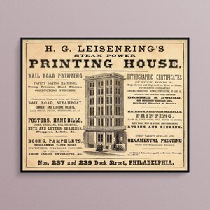 H.G. Leisenring&#39;s Steam Power Printing, Vintage Advertisement Poster Print