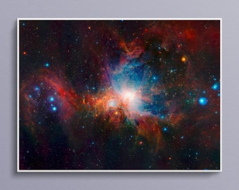 Infrared Image of the Orion Nebula Art Poster Print
