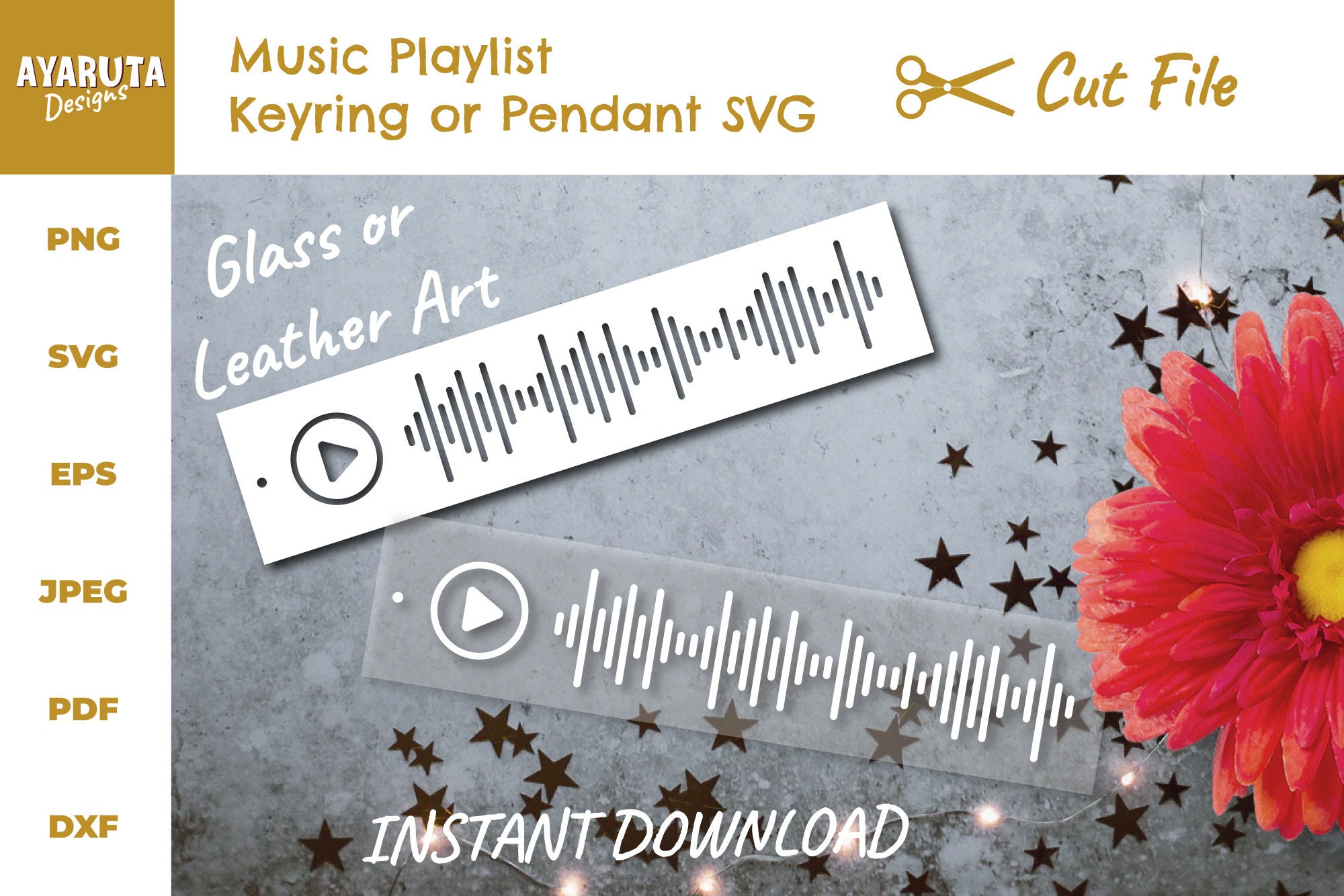 Download Music Player Svg Stensil Keychain Keyring Pendant For Glass Or Leather Audio Track And Play Button Cut File For Vynil Or Glass