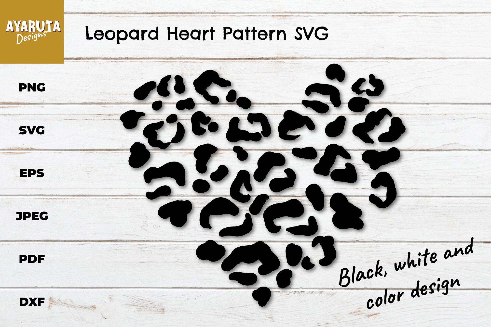 Leopard Heart Print SVG Cheetah Pattern SVG Animal Print Etsy