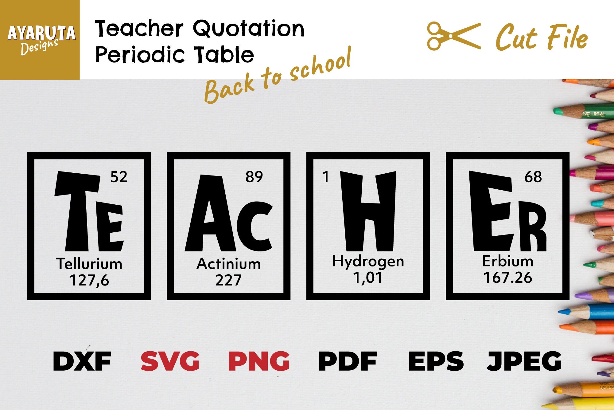Teacher Periodic Table Svg Teacher Chemistry Elements Png Etsy