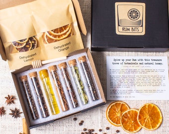 Rum Bits botanical and natural honey infusion gift box