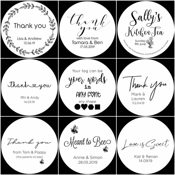 50 Etichette Regalo Personalizzate Con Pizzo | Thank You For Sharing Our Special Day | Per Matrimoni Compleanni - 3