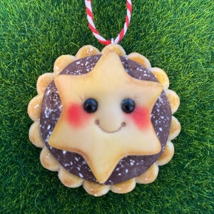 Mince pie Christmas Tree Decoration, Polymer Clay food Ornament Gift