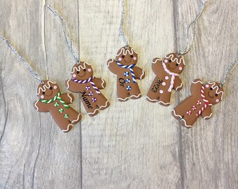 Gingerbread man, Woman, People, Christmas Tree Decoration, gift tag, Ornament, Stocking Filler, advent Christmas Gift for Her, Him, Kids UK