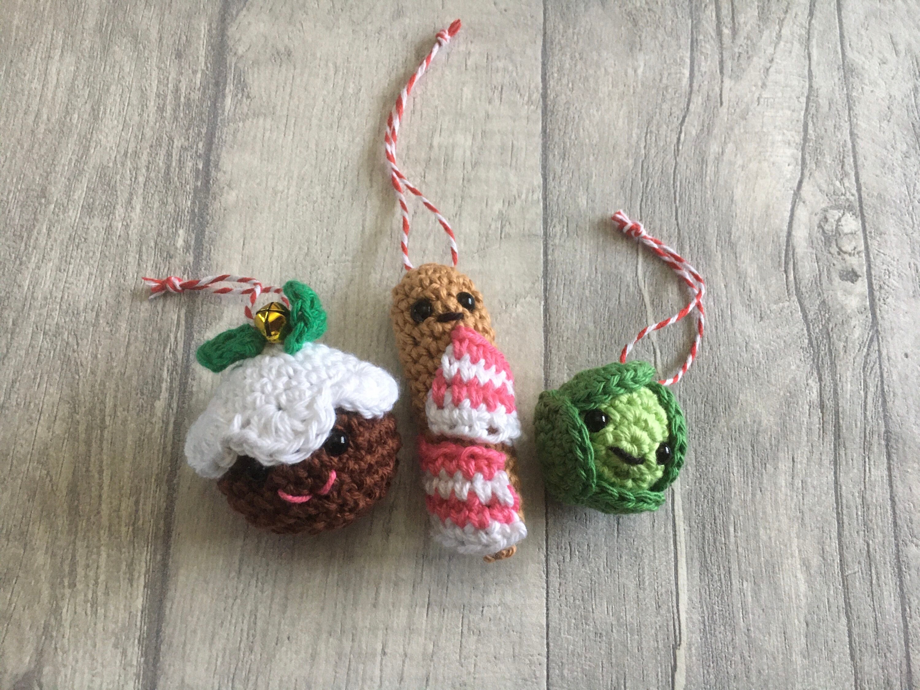 Crochet Pigs in Blankets Christmas Tree Decoration Ornament Etsy UK