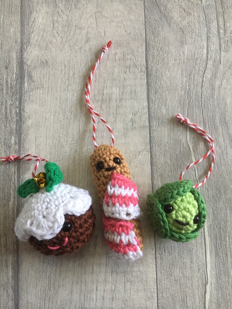 Crochet Pigs in Blankets Christmas Tree Decoration Ornament Etsy UK