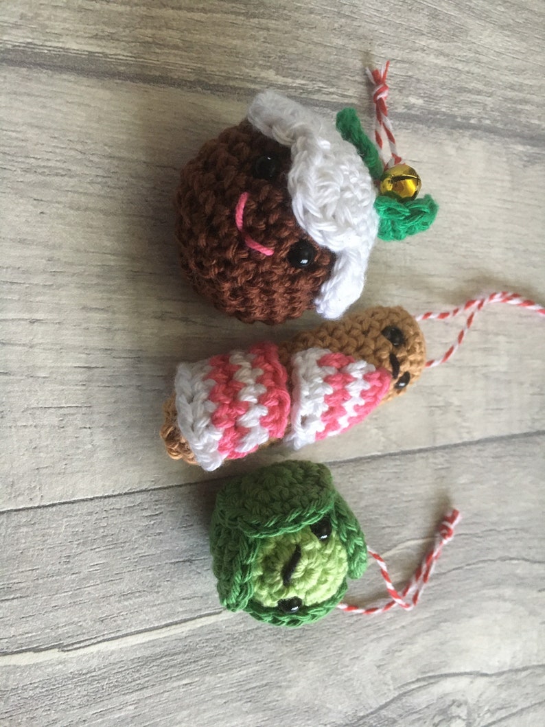 Crochet Pigs in Blankets Christmas Tree Decoration Ornament Etsy UK
